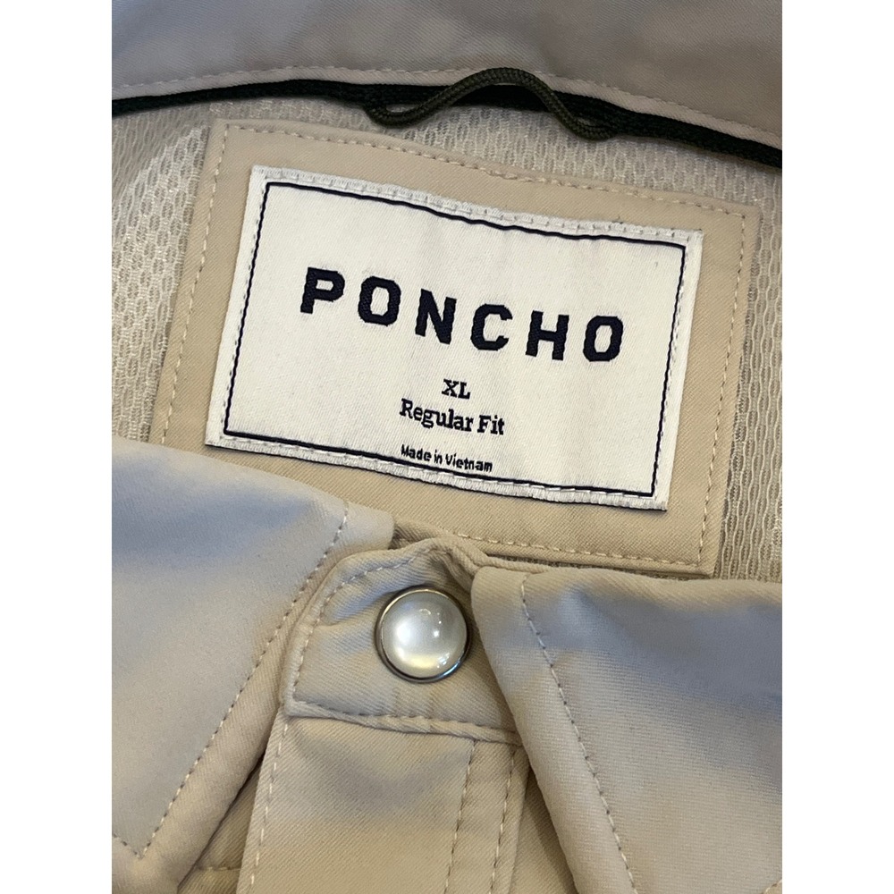 Poncho Outdoors Mens XL Regular Fit Pearl Snap Fishing Shirt Tan Quanta Elite